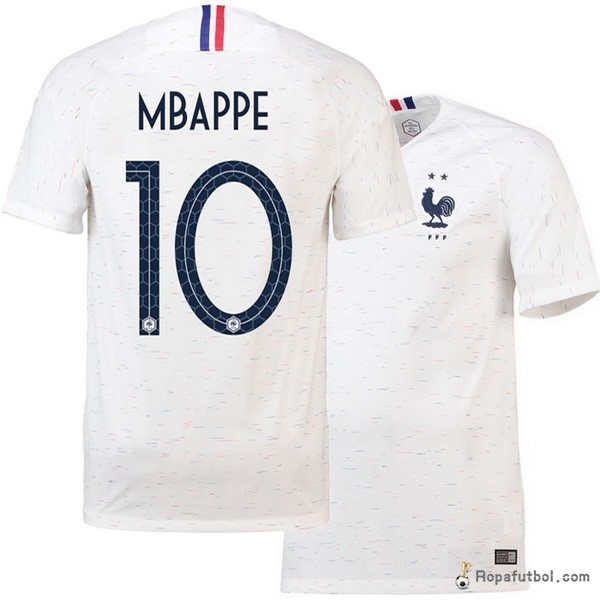 Camiseta Francia Replica Segunda Ropa Mbappe 2018 Blanco